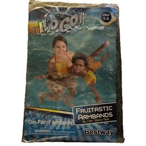 New Bestway H2O GO Inflatable Swim Fruitastic Arm Bands Yellow Ages 3-6